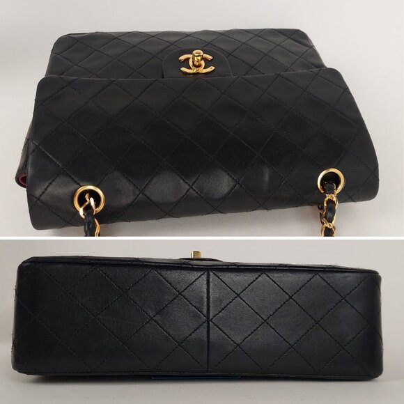 SOLD CHANEL 25 Black Double Flap Quilted Lambskin Leather Bag - Picture 11 of 16